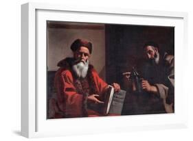 Diogenes And Plato-Mattia Preti-Framed Giclee Print