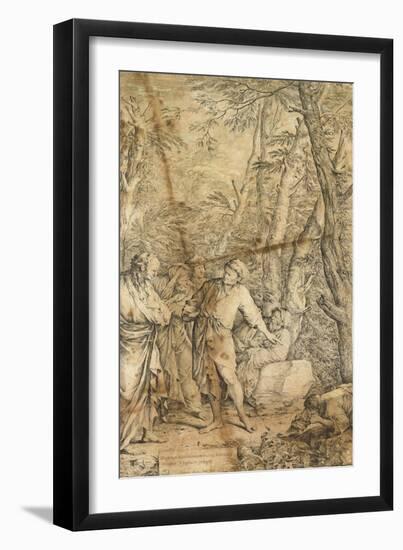 Diogenes Casting Away His Bowl-Salvator Rosa-Framed Giclee Print