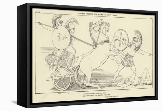 Diomed Casting His Spear Against Mars-John Flaxman-Framed Stretched Canvas