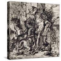 Diomède dévoré par ses chevaux-Gustave Moreau-Stretched Canvas