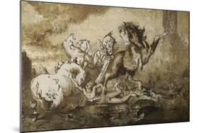 Diomède dévoré par ses chevaux-Gustave Moreau-Mounted Giclee Print