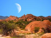 Moon above Texas Canyon-diomedes66-Framed Stretched Canvas