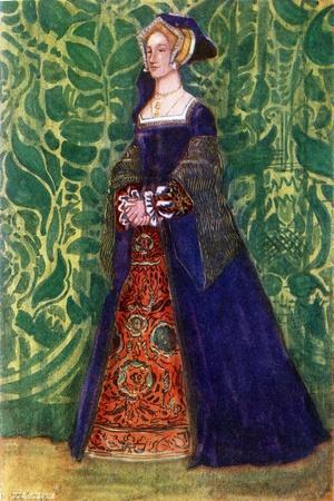 Woman 's costume in reign of Henry VIII (1509-1547)