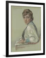 Dion William Palgrave Clayton Calthrop, Aged Eight, 1886 (Pencil and Coloured Chalks on Blue-Green-Anthony Frederick Augustus Sandys-Framed Giclee Print