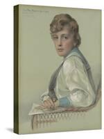 Dion William Palgrave Clayton Calthrop, Aged Eight, 1886 (Pencil and Coloured Chalks on Blue-Green-Anthony Frederick Augustus Sandys-Stretched Canvas