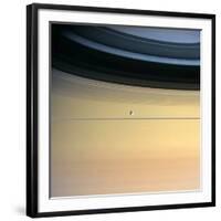 Dione And Ring Shadows on Saturn, Cassini-null-Framed Photographic Print