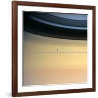 Dione And Ring Shadows on Saturn, Cassini-null-Framed Photographic Print