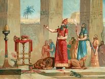 Ashurbanipal Offering Lions in Sacrifice-Dionisio Baixeras-Verdaguer-Framed Stretched Canvas