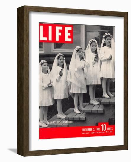 Dionne Quintuplets First Communion, September 2, 1940-Hansel Mieth-Framed Photographic Print