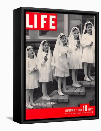 Dionne Quintuplets First Communion, September 2, 1940-Hansel Mieth-Framed Stretched Canvas