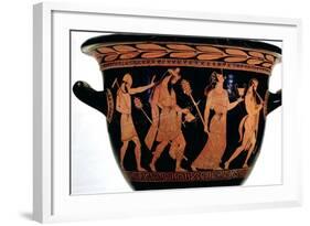 Dionysiac Procession, Detail of an Attic Red-Figure Bell-Krater, 5th Century BC-null-Framed Giclee Print