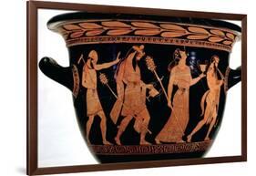 Dionysiac Procession, Detail of an Attic Red-Figure Bell-Krater, 5th Century BC-null-Framed Giclee Print