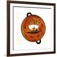 Dionysius in a Sailing Boat Surrounded by Dolphins, Ancient Greek Dish (Krate), 530 Bc-null-Framed Giclee Print