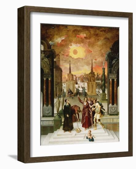 Dionysius the Areopagite Converting the Pagan Philosophers, 1570s-Antoine Caron-Framed Giclee Print