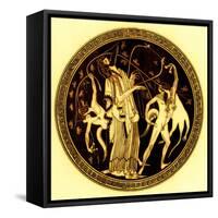 Dionysos and Satyrs, Illustration from 'Greek Vase Paintings'-English-Framed Stretched Canvas