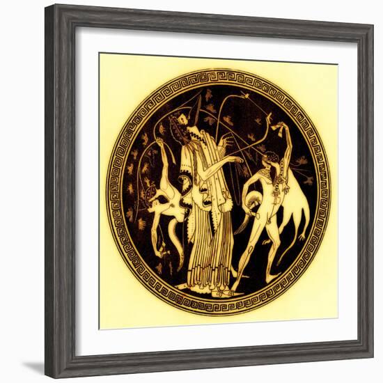 Dionysos and Satyrs, Illustration from 'Greek Vase Paintings'-English-Framed Giclee Print