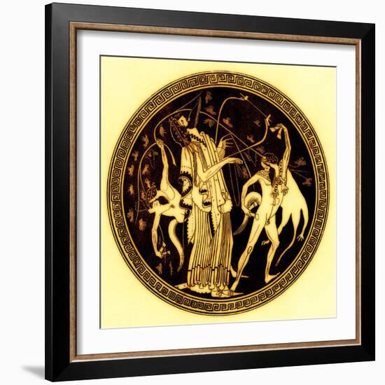 Dionysos and Satyrs, Illustration from 'Greek Vase Paintings'-English-Framed Giclee Print