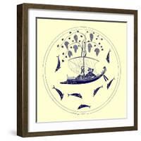 Dionysus at Sea, Illustration from 'Greek Vase Paintings' by J. E. Harrison and D. S. Maccoll-English-Framed Giclee Print