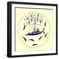Dionysus at Sea, Illustration from 'Greek Vase Paintings' by J. E. Harrison and D. S. Maccoll-English-Framed Giclee Print