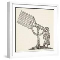 Dioptric Telescope, Copy of an Engraving by Boris Mestchersky-French School-Framed Giclee Print