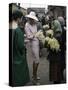 Dior Models in Soviet Union for Officially Sanctioned Fashion Show Visiting Flower Market-null-Stretched Canvas