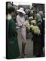 Dior Models in Soviet Union for Officially Sanctioned Fashion Show Visiting Flower Market-null-Stretched Canvas