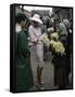 Dior Models in Soviet Union for Officially Sanctioned Fashion Show Visiting Flower Market-null-Framed Stretched Canvas