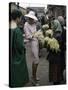 Dior Models in Soviet Union for Officially Sanctioned Fashion Show Visiting Flower Market-null-Stretched Canvas