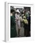 Dior Models in Soviet Union for Officially Sanctioned Fashion Show Visiting Flower Market-null-Framed Photographic Print