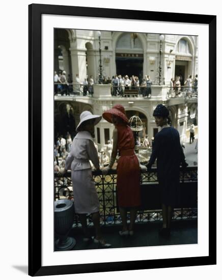 Dior Models in Soviet Union for Officially Sanctioned Fashion Show Visiting Gum Deptartment Store-null-Framed Photographic Print