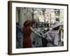 Dior Models in Soviet Union for Officially Sanctioned Fashion Show Visiting Gum Deptartment Store-null-Framed Photographic Print