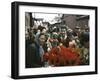 Dior Models in Soviet Union for Officially Sanctioned Fashion Show Visiting Open Air Flower Market-null-Framed Photographic Print