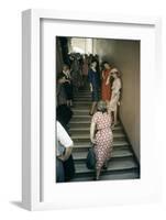 Dior Models in Stairwell for an Officially-Sanctioned Fashion Show, Moscow, Russia, 1959-Howard Sochurek-Framed Photographic Print