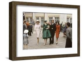 Dior Models Posing with Military Man in the Soviet Union, Moscow, Russia, 1959-Howard Sochurek-Framed Photographic Print