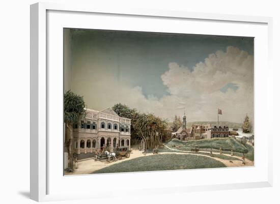 Diorama of Government Square in Paramaribo-Gerrit Schouten-Framed Art Print