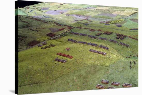 Diorama of the Battle of Waterloo Showing Troops Positioned as at 19.45 Hrs on 18th June, 1815…-Capt. William Siborne-Stretched Canvas