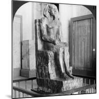 Diorite Statue of King Khafre, Builder of the Second Pyramid of Gizeh, Cairo, Egypt, 1905-Underwood & Underwood-Mounted Photographic Print