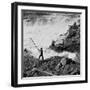 Dip Net Fishing at Celilo Falls, 1954-Virna Haffer-Framed Giclee Print