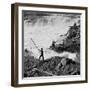 Dip Net Fishing at Celilo Falls, 1954-Virna Haffer-Framed Premium Giclee Print