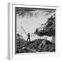 Dip Net Fishing at Celilo Falls, 1954-Virna Haffer-Framed Premium Giclee Print