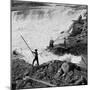 Dip Net Fishing at Celilo Falls, 1954-Virna Haffer-Mounted Premium Giclee Print