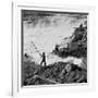 Dip Net Fishing at Celilo Falls, 1954-Virna Haffer-Framed Giclee Print