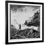 Dip Net Fishing at Celilo Falls, 1954-Virna Haffer-Framed Giclee Print