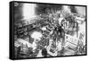 Diplodocus Dinosaur Being Assembled In Paris Museum-null-Framed Stretched Canvas