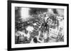 Diplodocus Dinosaur Being Assembled In Paris Museum-null-Framed Premium Giclee Print