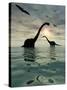 Diplodocus Dinosaurs Bathe in a Large Body of Water-Stocktrek Images-Stretched Canvas