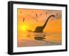 Diplodocus Dinosaurs Bathe in a Large Body of Water-Stocktrek Images-Framed Photographic Print