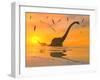 Diplodocus Dinosaurs Bathe in a Large Body of Water-Stocktrek Images-Framed Photographic Print