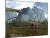 Diplodocus Dinosaurs Graze While Pterodactyls Fly Overhead-Stocktrek Images-Mounted Photographic Print