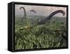 Diplodocus Dinosaurs of the Sauropod Family-Stocktrek Images-Framed Stretched Canvas